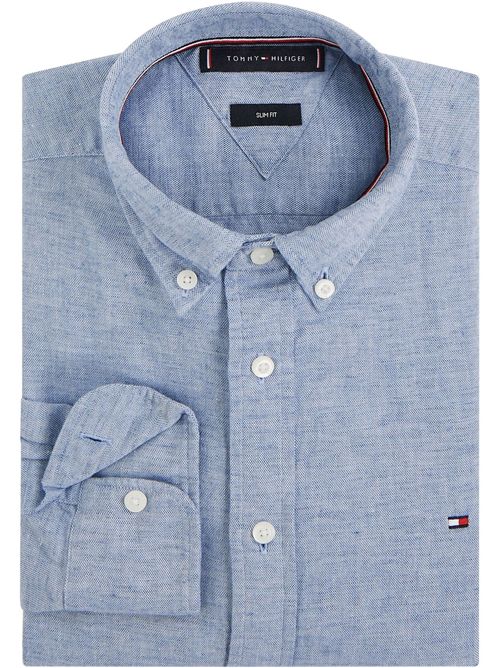 Camicia in misto lino TOMMY HILFIGER | MW0MW375740GY